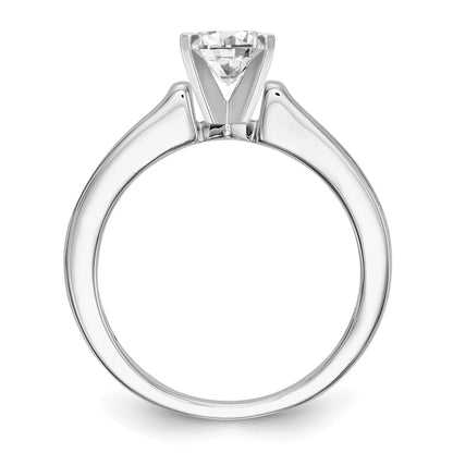 0.10ct. CZ Solid Real 14K White Gold Peg Set Engagement Ring