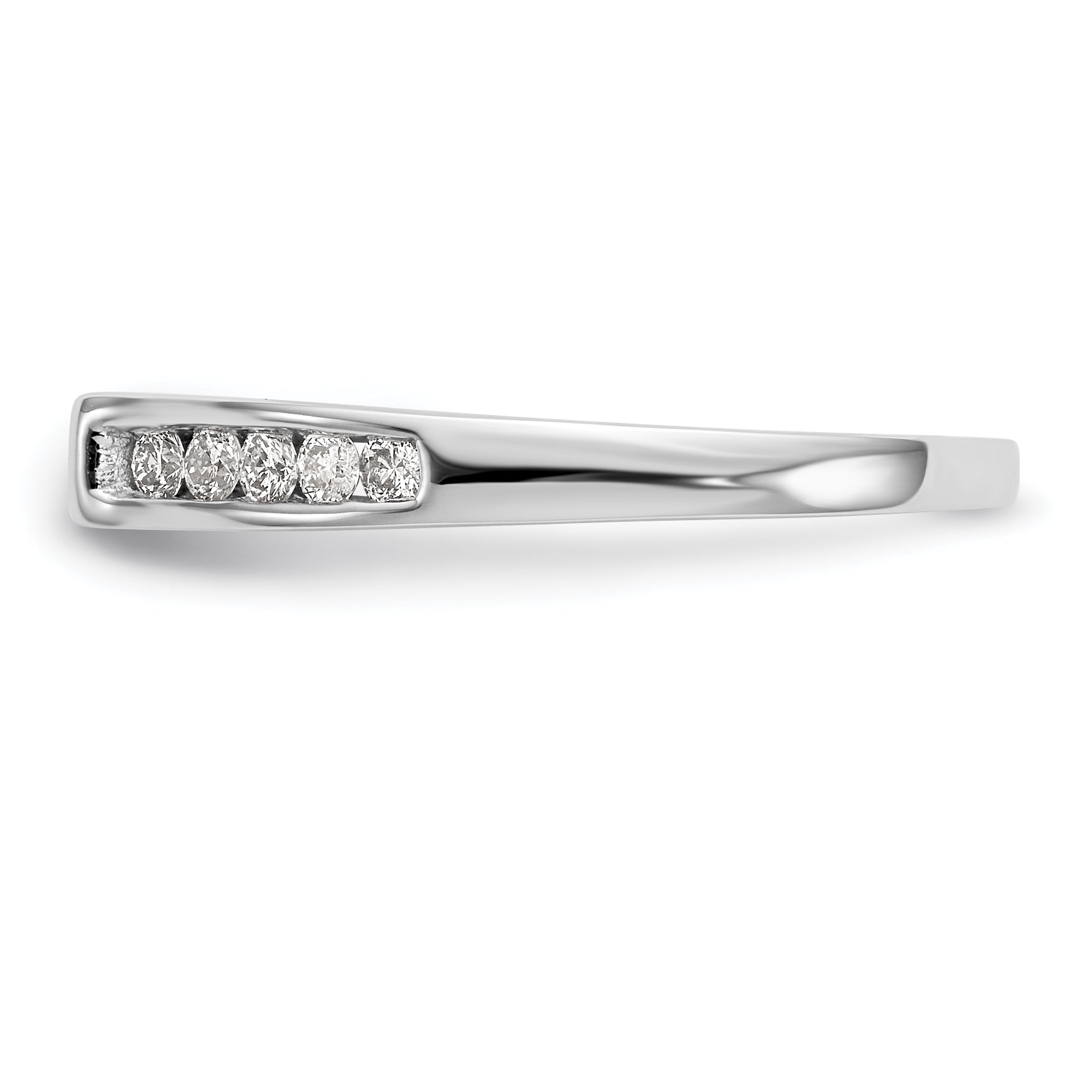 0.10ct. CZ Solid Real 14K White Gold Peg Set Engagement Ring