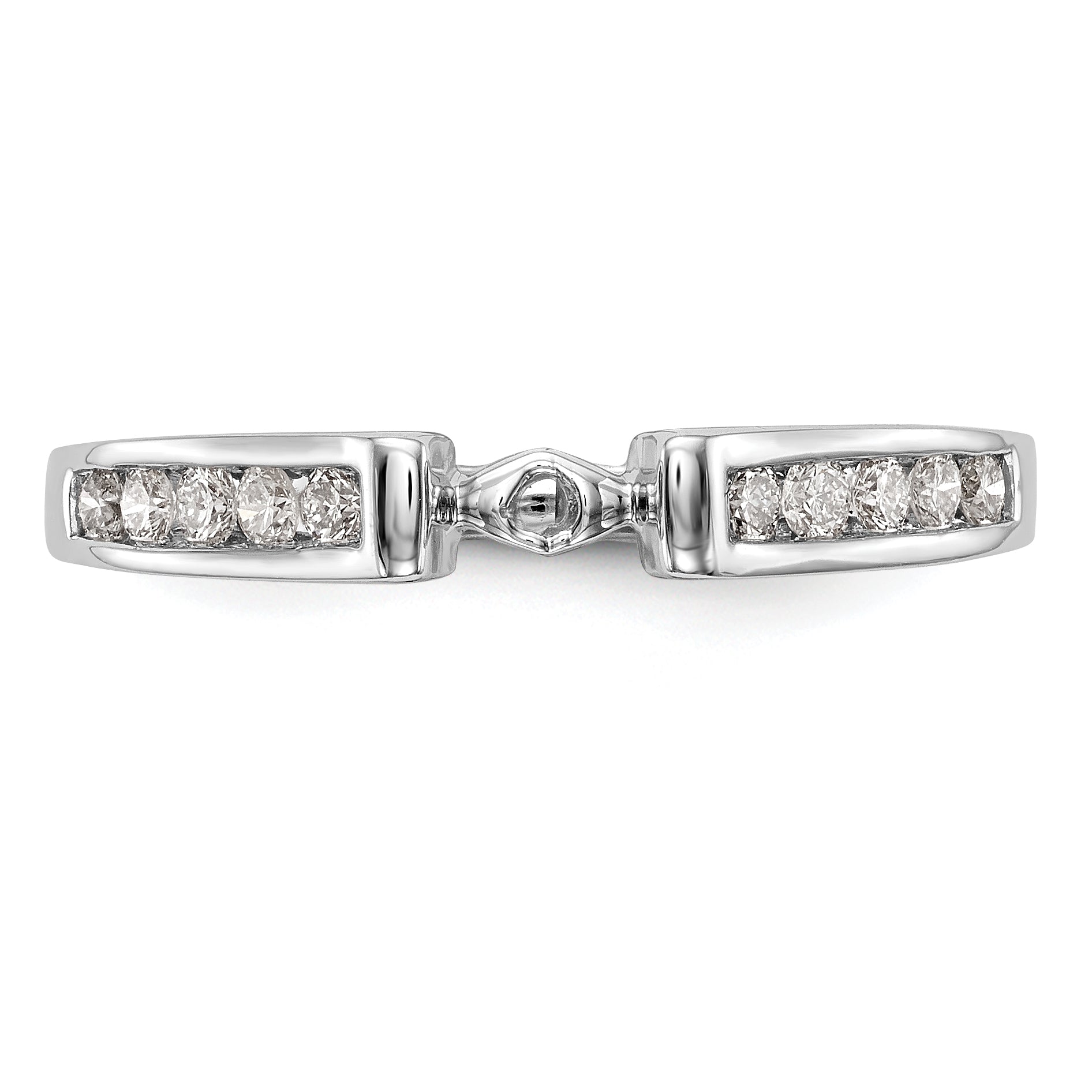 0.10ct. CZ Solid Real 14K White Gold Peg Set Engagement Ring