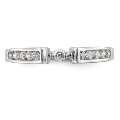 0.10ct. CZ Solid Real 14K White Gold Peg Set Engagement Ring