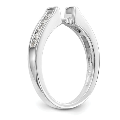 0.10ct. CZ Solid Real 14K White Gold Peg Set Engagement Ring