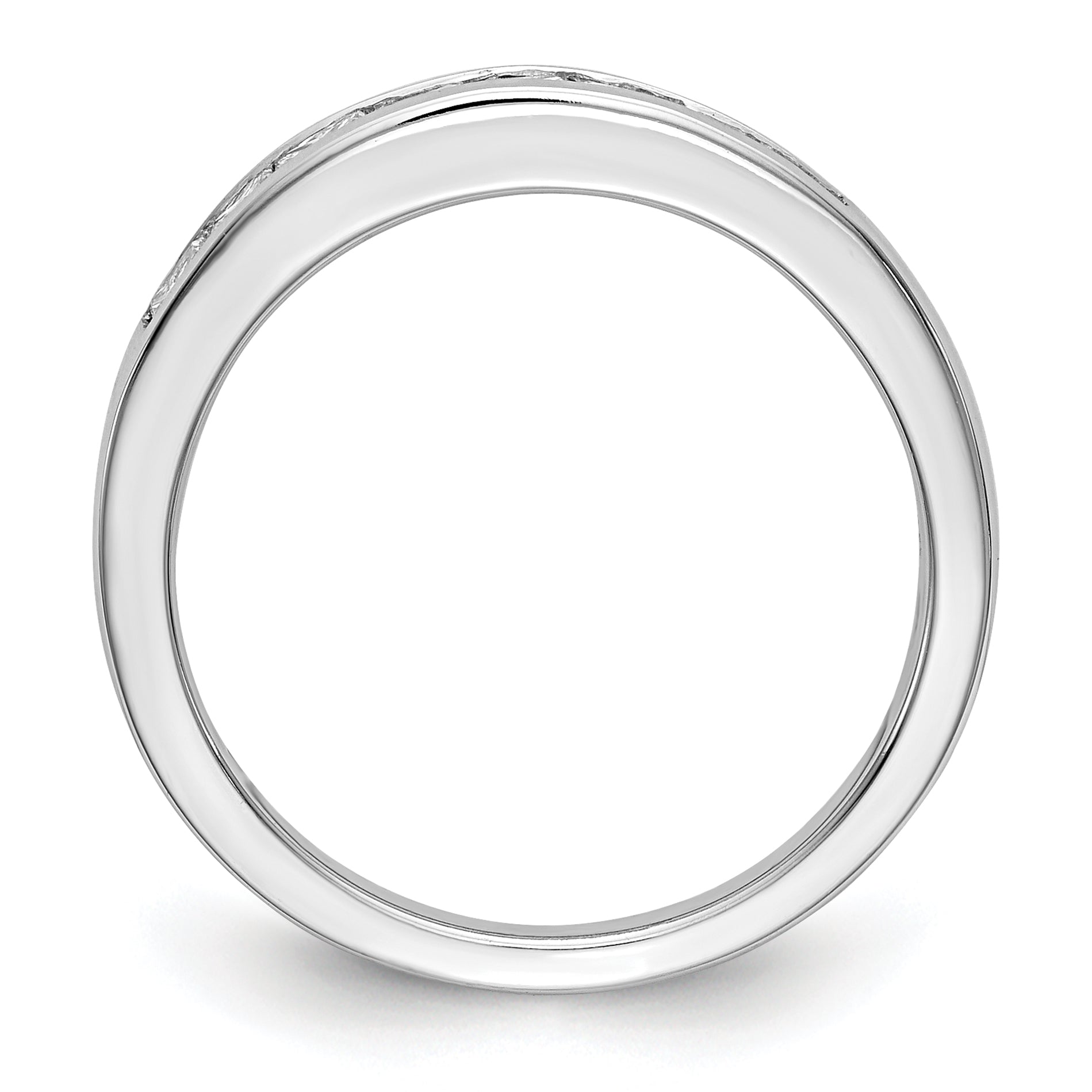 0.56ct. CZ Solid Real 14k White Gold Wedding Wedding Band Ring