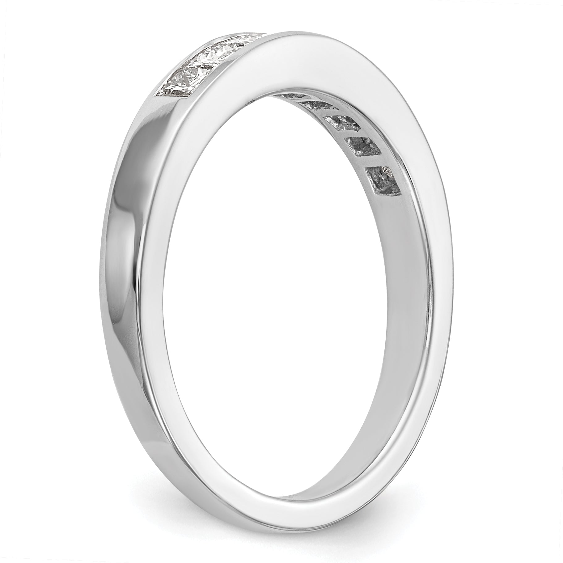 0.56ct. CZ Solid Real 14k White Gold Wedding Wedding Band Ring