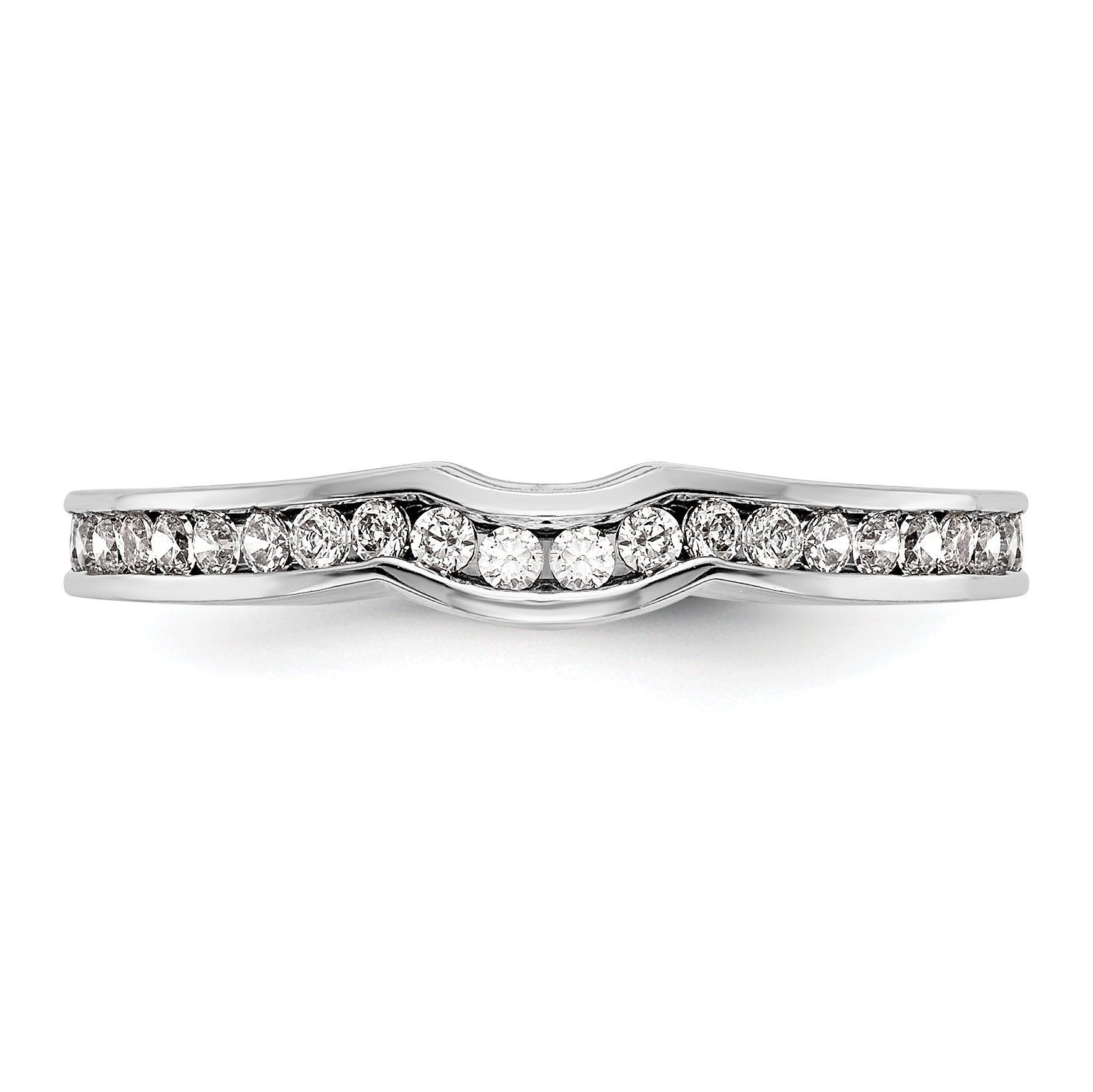 0.24ct. CZ Solid Real 14k White Gold Wedding Wedding Band Ring