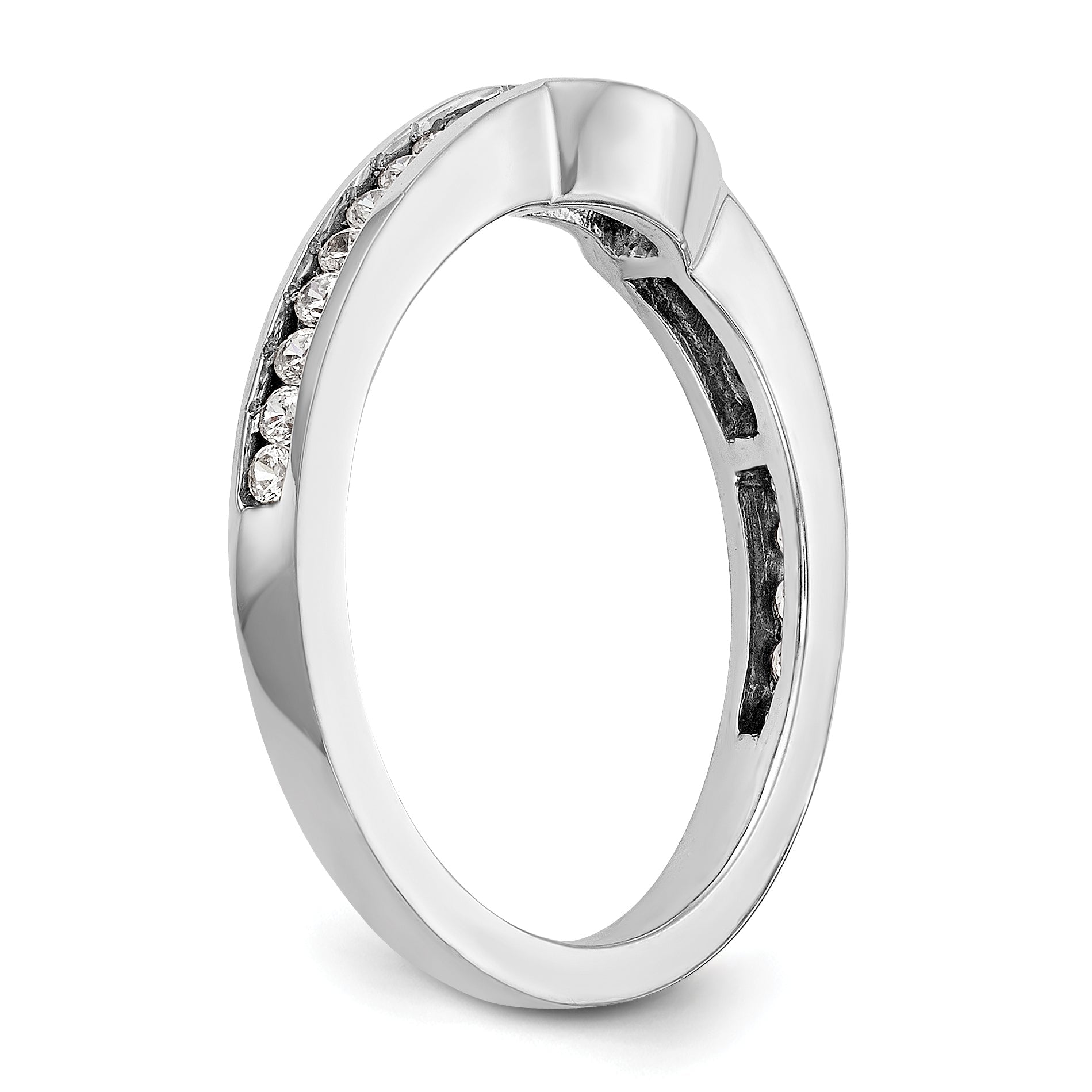 0.24ct. CZ Solid Real 14k White Gold Wedding Wedding Band Ring