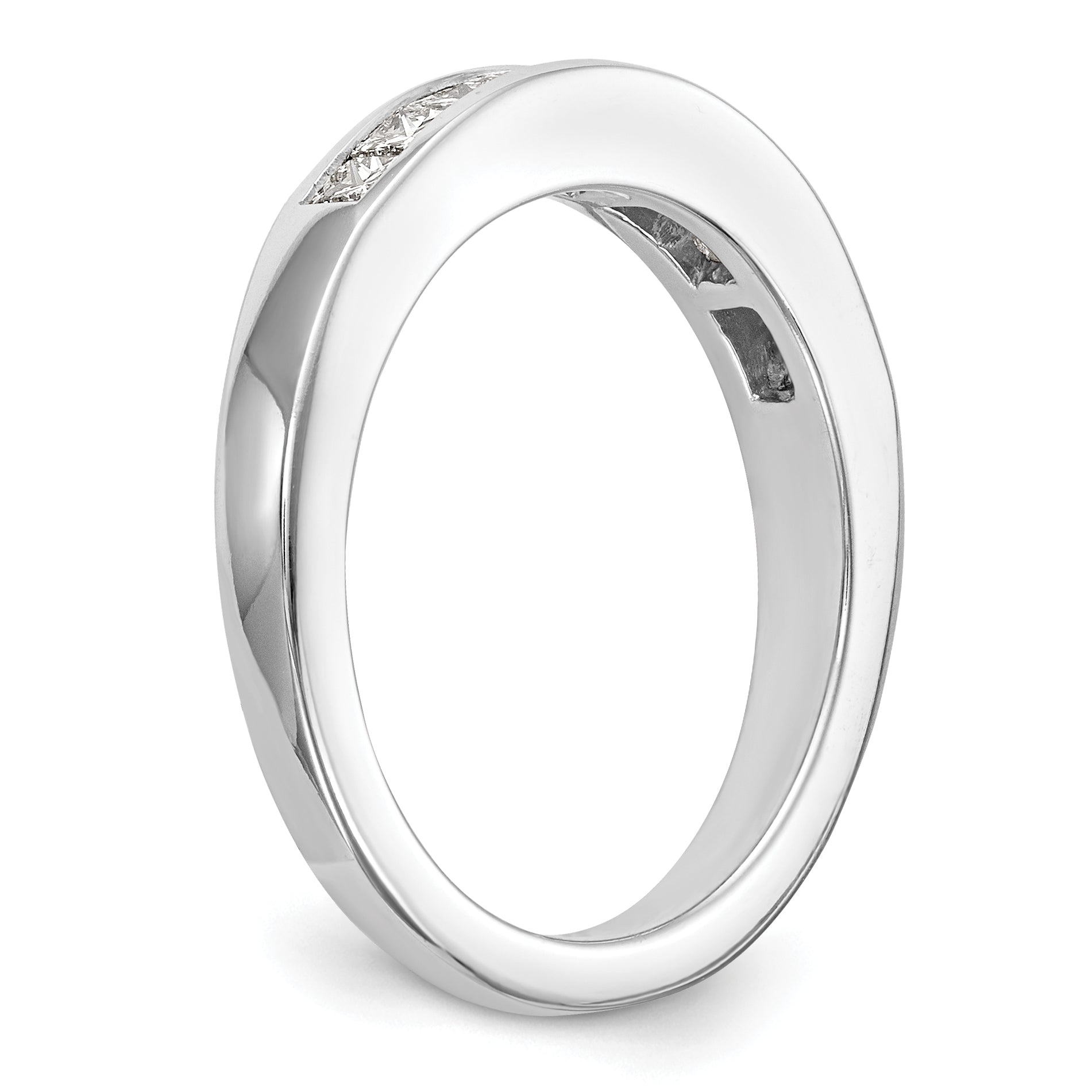 0.50ct. CZ Solid Real 14k White Gold Wedding Wedding Band Ring