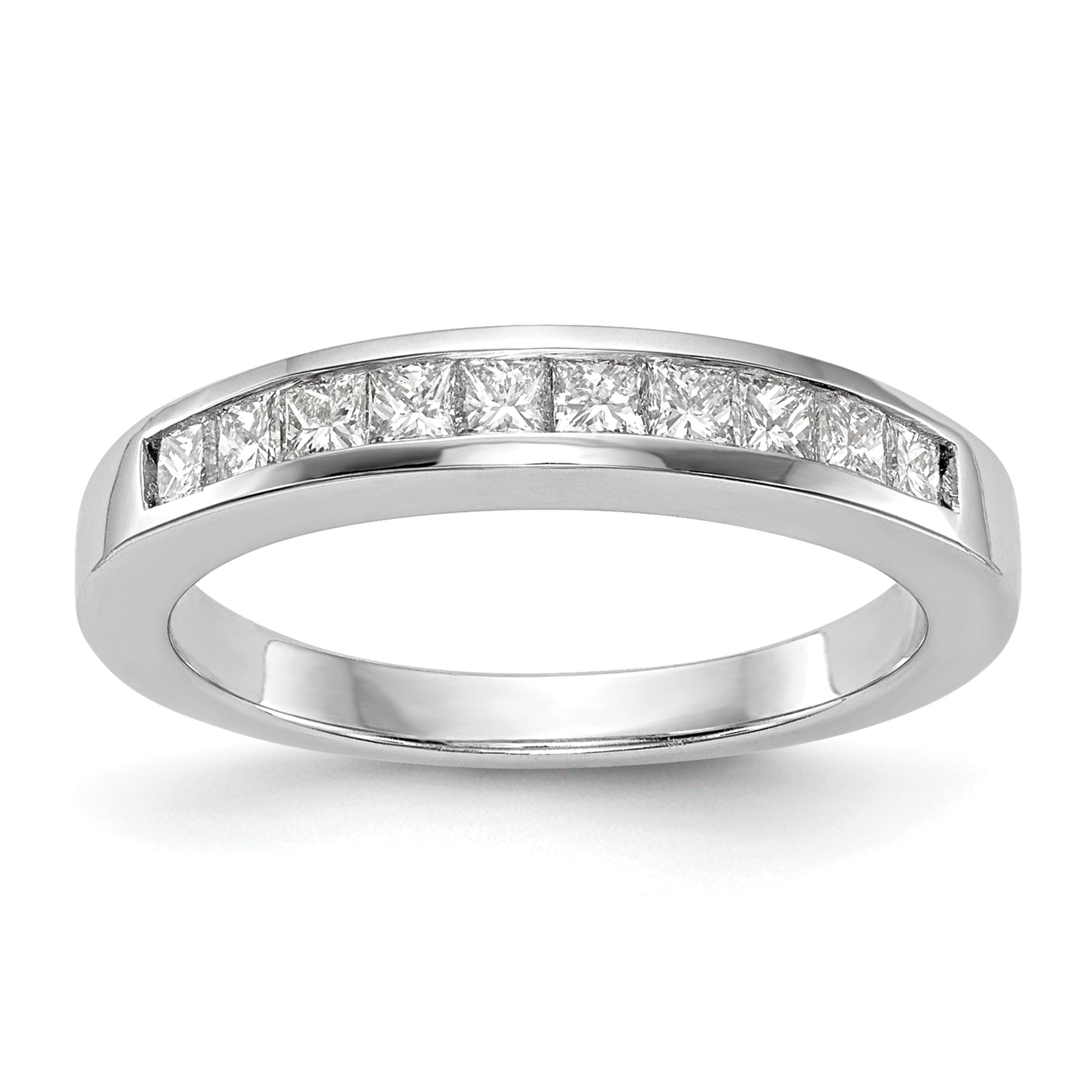 0.50ct. CZ Solid Real 14k White Gold Wedding Wedding Band Ring