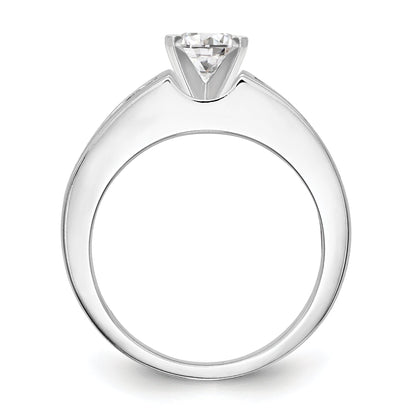 0.75ct. CZ Solid Real 14K White Gold Peg Set Engagement Ring