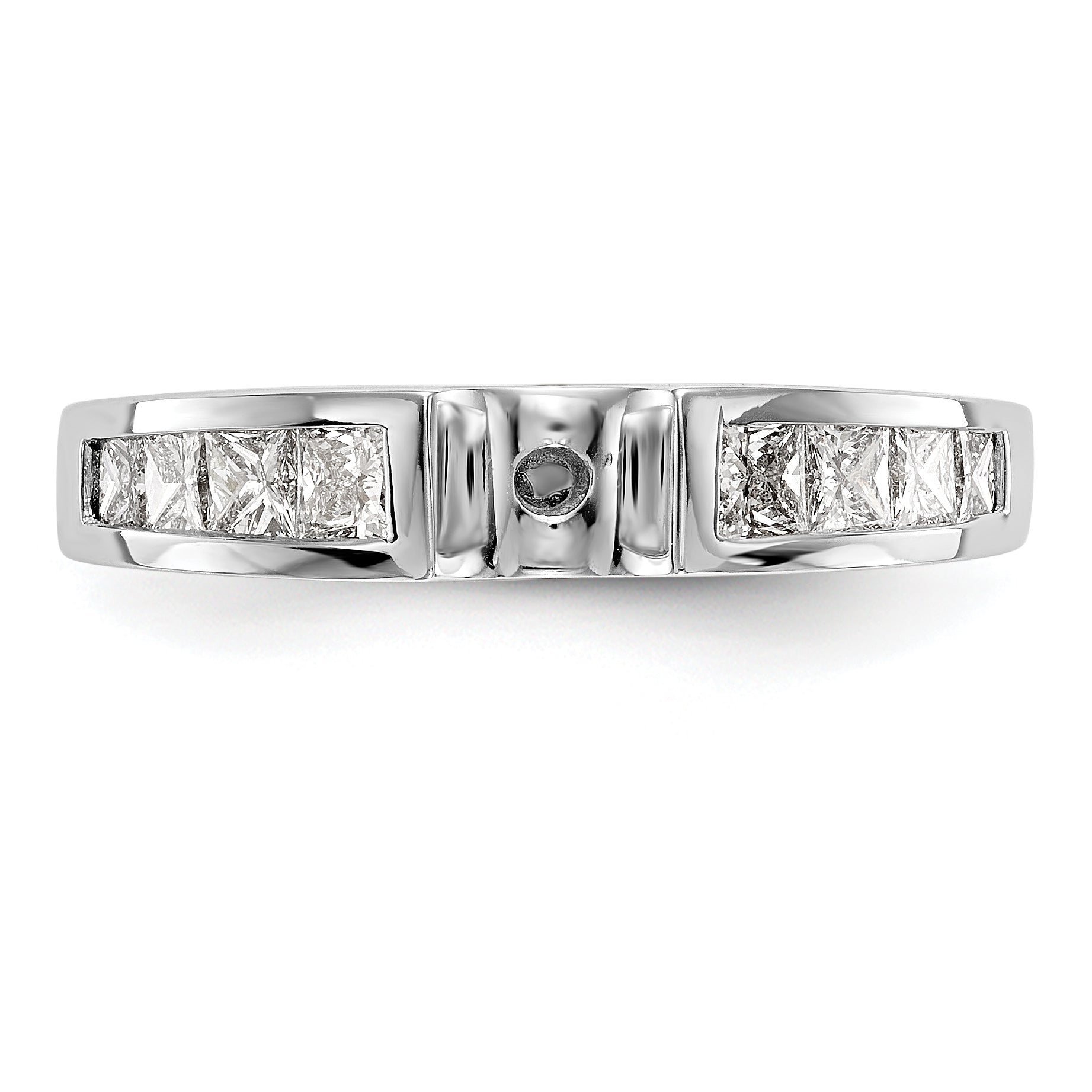 0.75ct. CZ Solid Real 14K White Gold Peg Set Engagement Ring