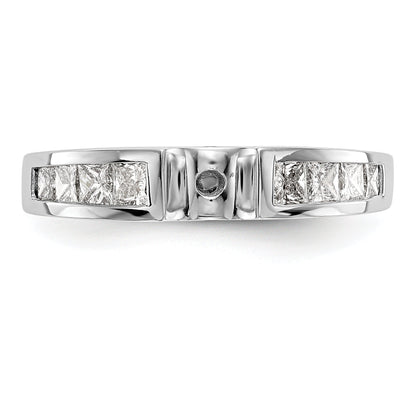 0.75ct. CZ Solid Real 14K White Gold Peg Set Engagement Ring