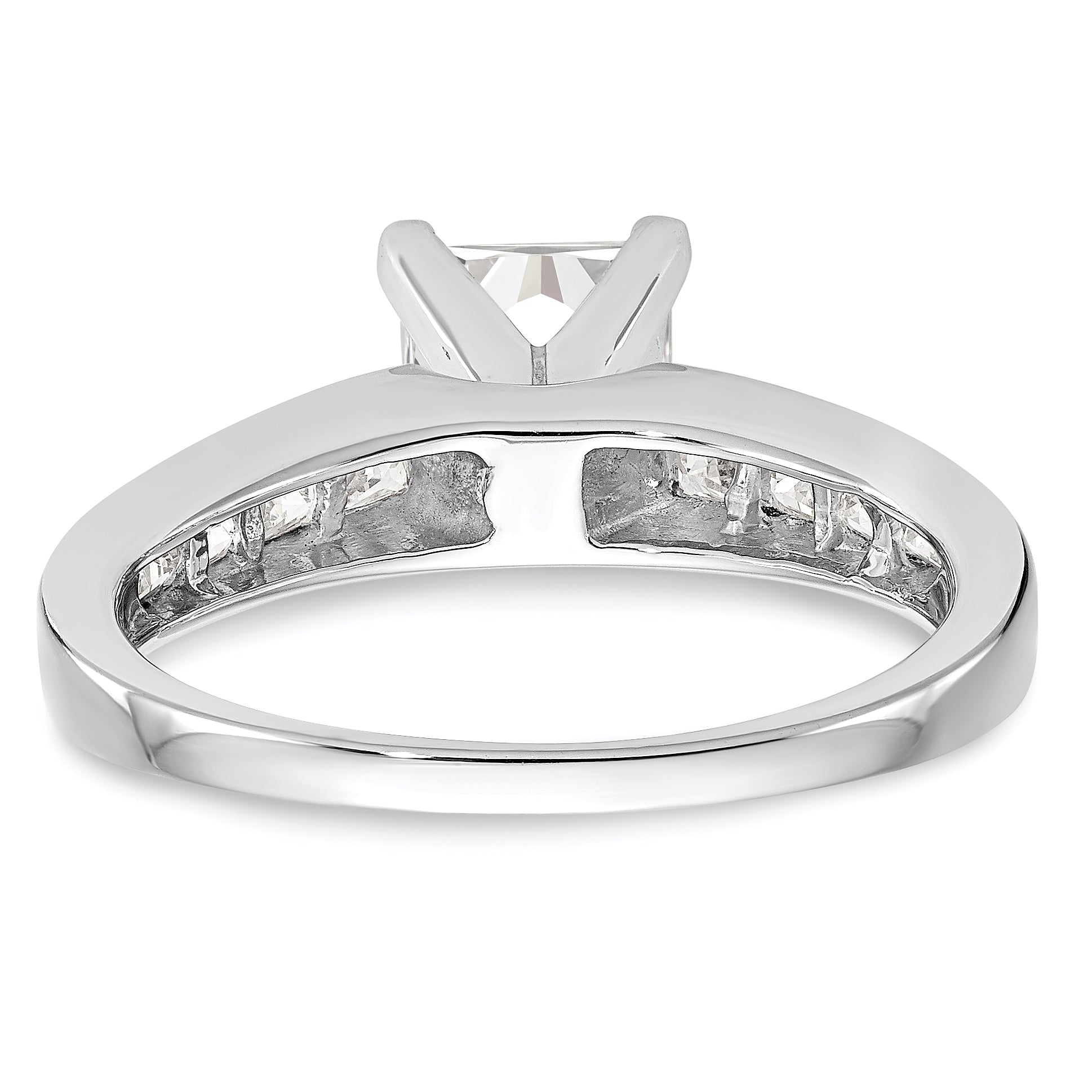 0.75ct. CZ Solid Real 14K White Gold Peg Set Engagement Ring