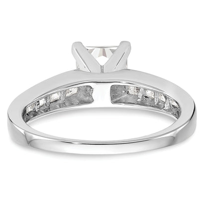 0.75ct. CZ Solid Real 14K White Gold Peg Set Engagement Ring