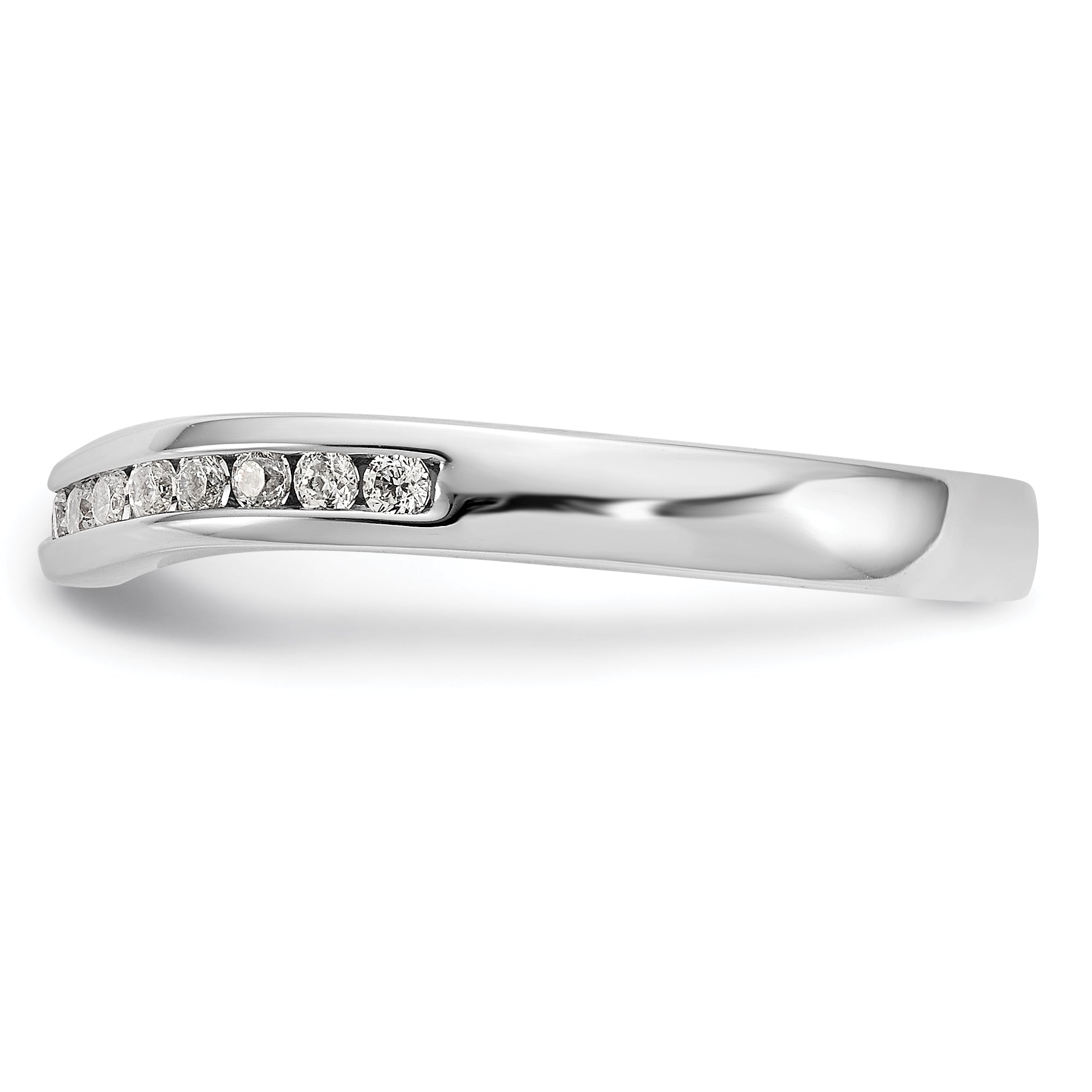 0.17ct. CZ Solid Real 14k White Gold Wedding Wedding Band Ring