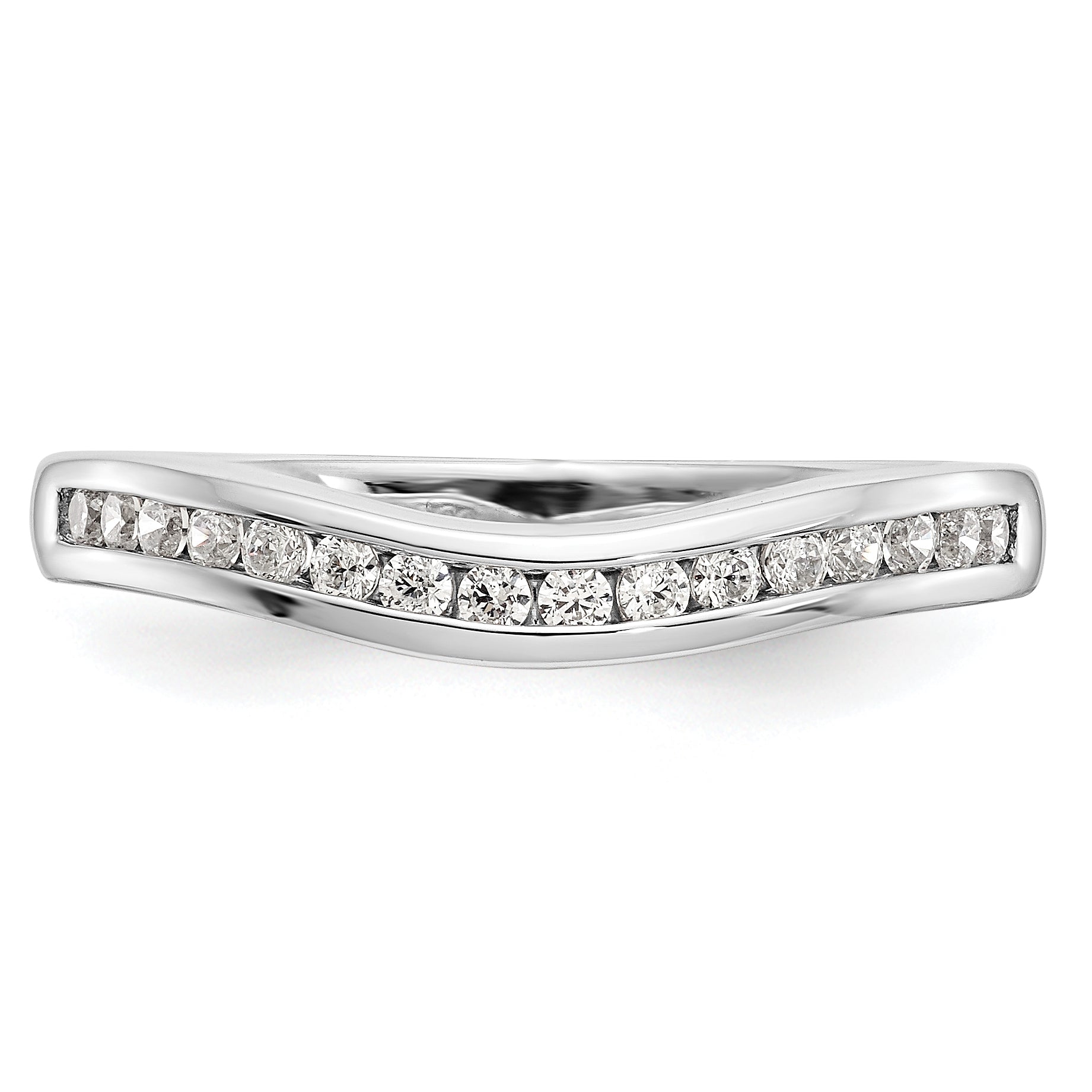 0.17ct. CZ Solid Real 14k White Gold Wedding Wedding Band Ring