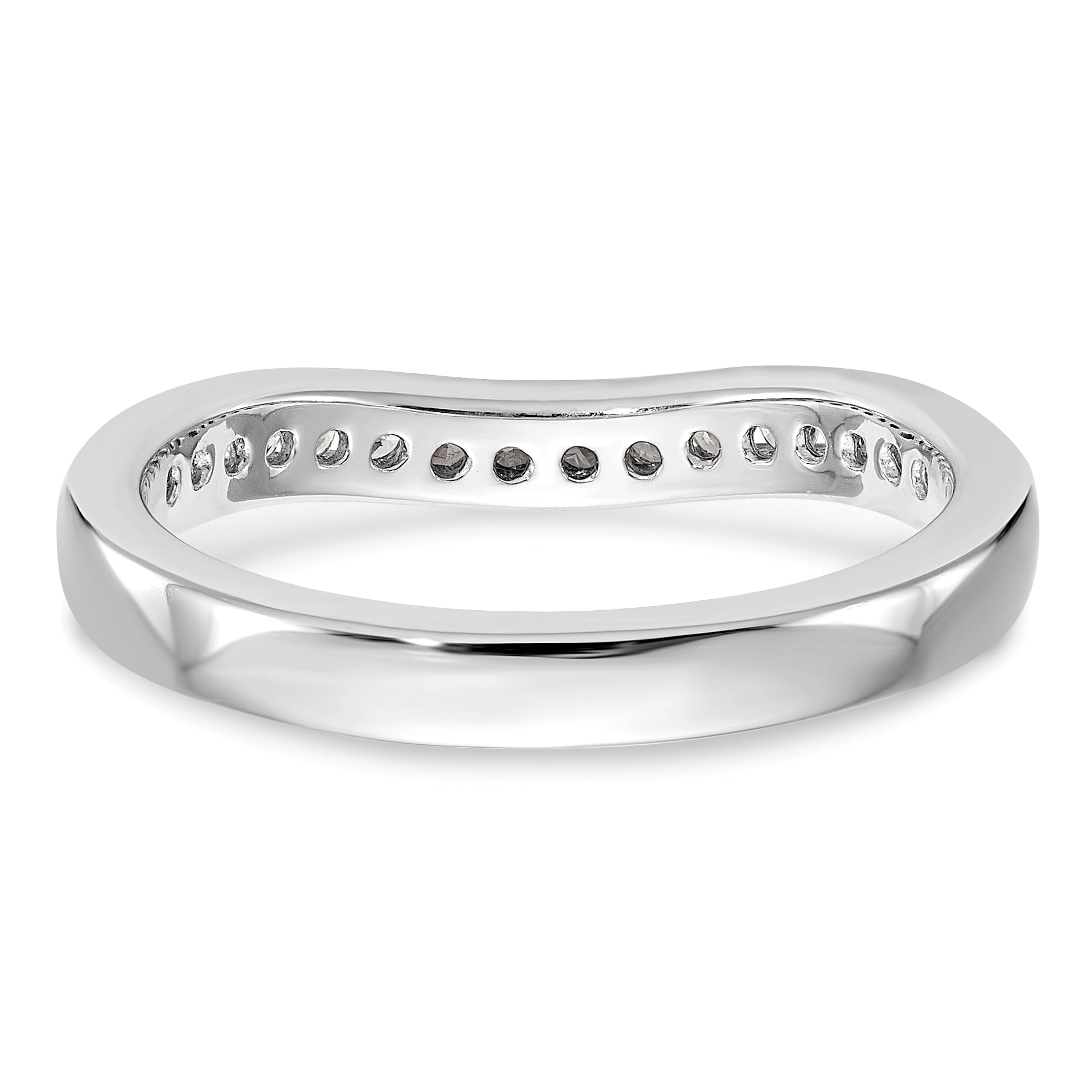 0.17ct. CZ Solid Real 14k White Gold Wedding Wedding Band Ring