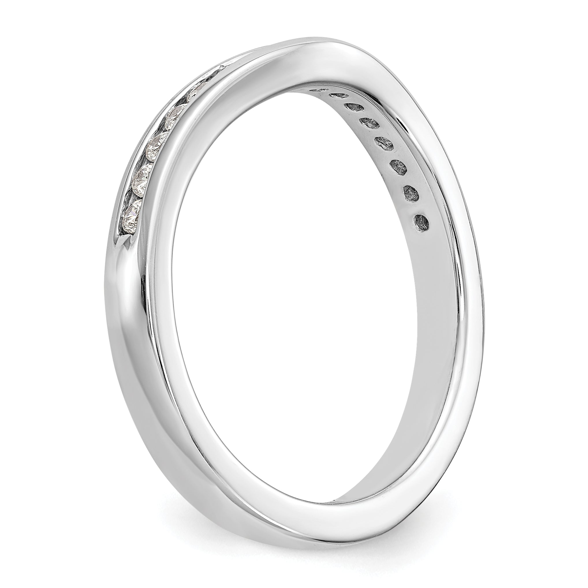 0.17ct. CZ Solid Real 14k White Gold Wedding Wedding Band Ring