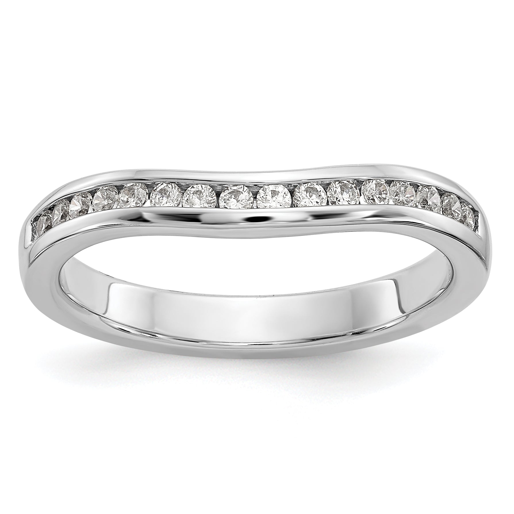 0.17ct. CZ Solid Real 14k White Gold Wedding Wedding Band Ring