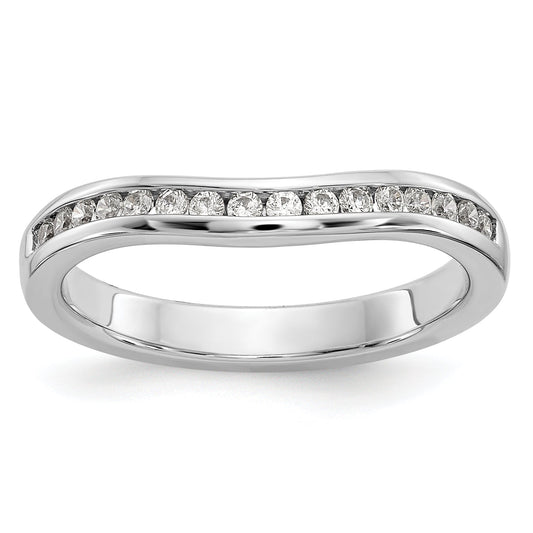 0.17ct. CZ Solid Real 14k White Gold Wedding Wedding Band Ring