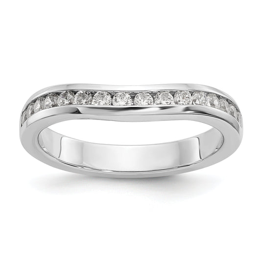 0.40ct. CZ Solid Real 14k White Gold Wedding Wedding Band Ring