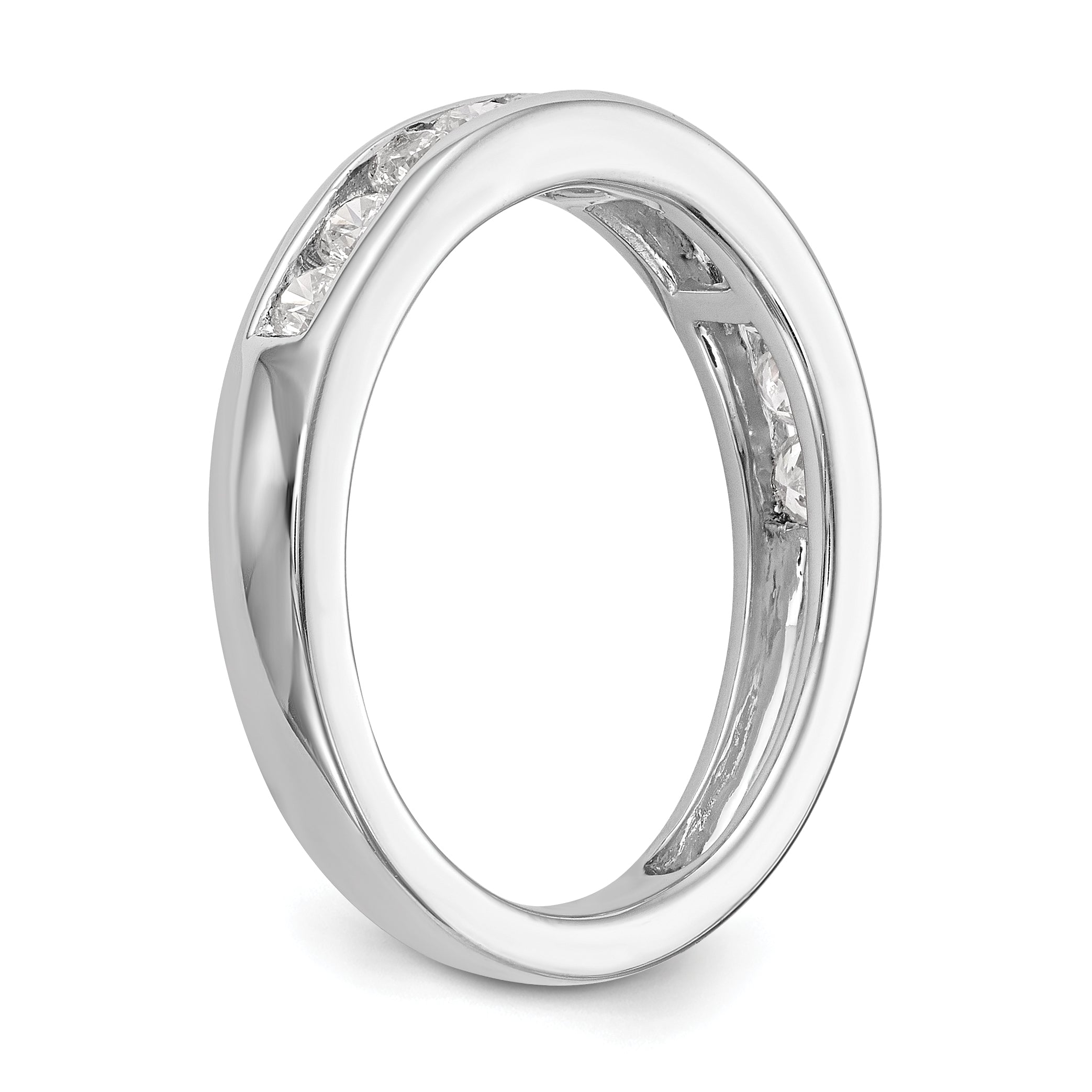 0.72ct. CZ Solid Real 14k White Gold Wedding Wedding Band Ring