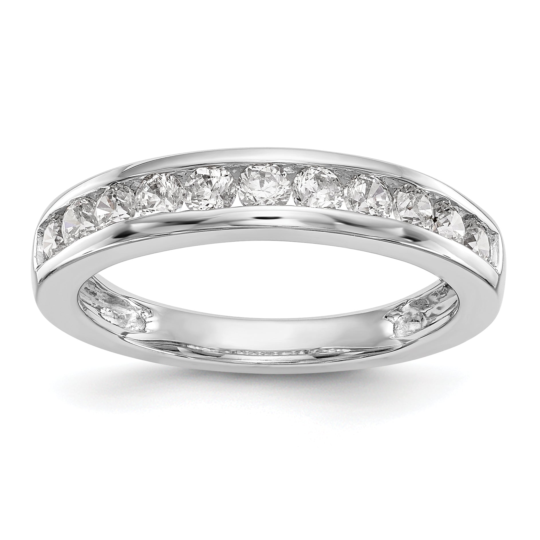 0.72ct. CZ Solid Real 14k White Gold Wedding Wedding Band Ring
