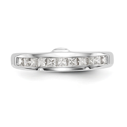 0.40ct. CZ Solid Real 14k White Gold Wedding Wedding Band Ring