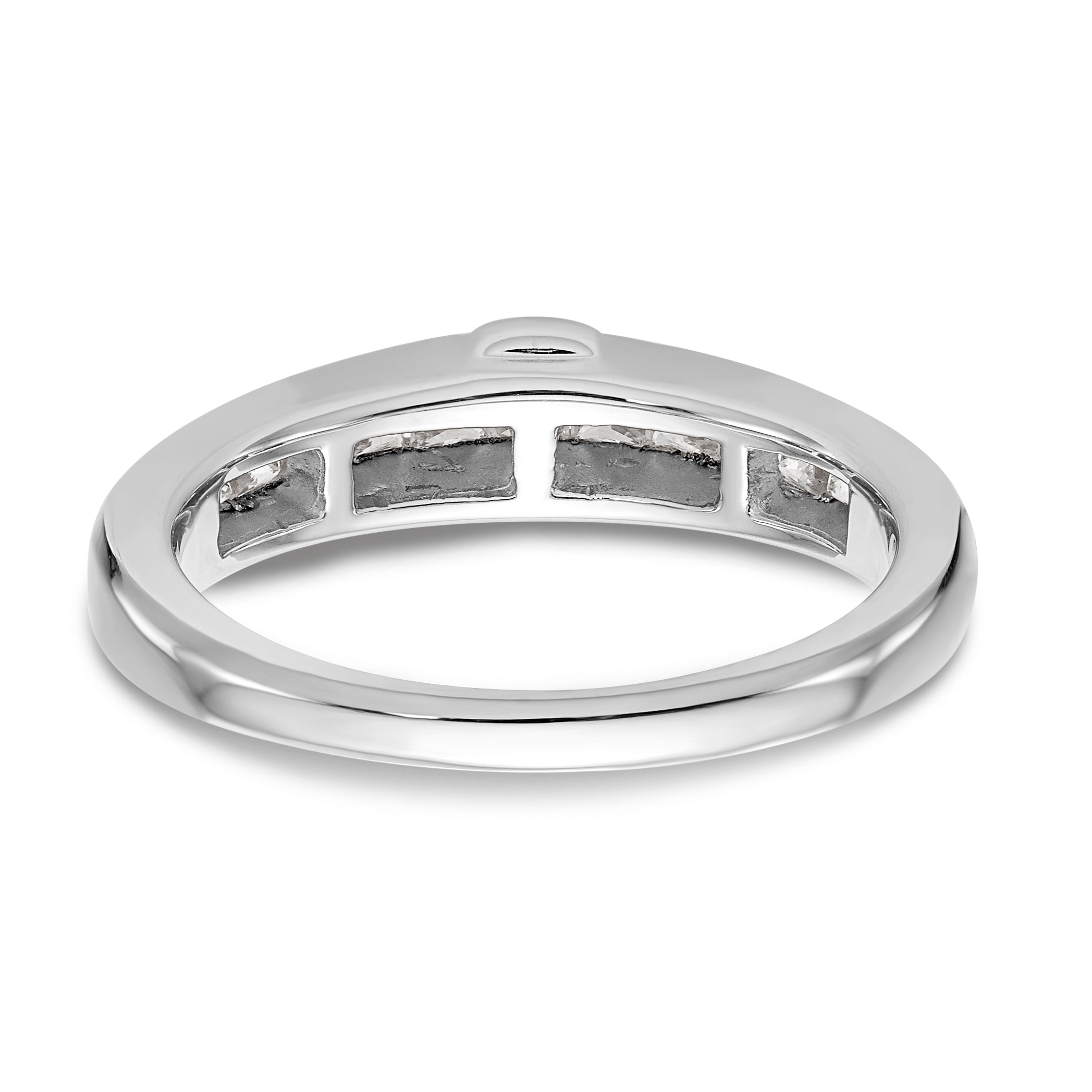 0.40ct. CZ Solid Real 14k White Gold Wedding Wedding Band Ring