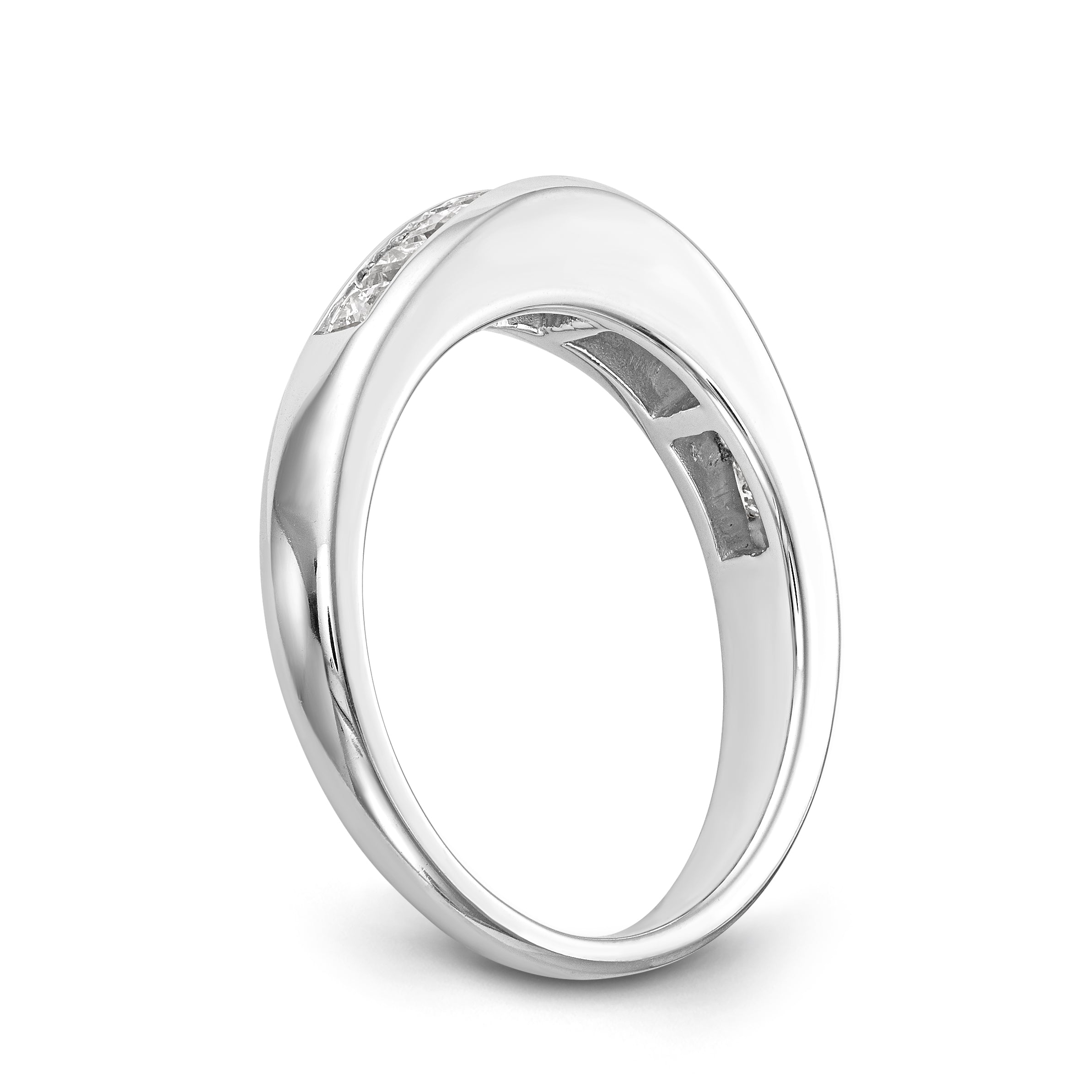 0.40ct. CZ Solid Real 14k White Gold Wedding Wedding Band Ring