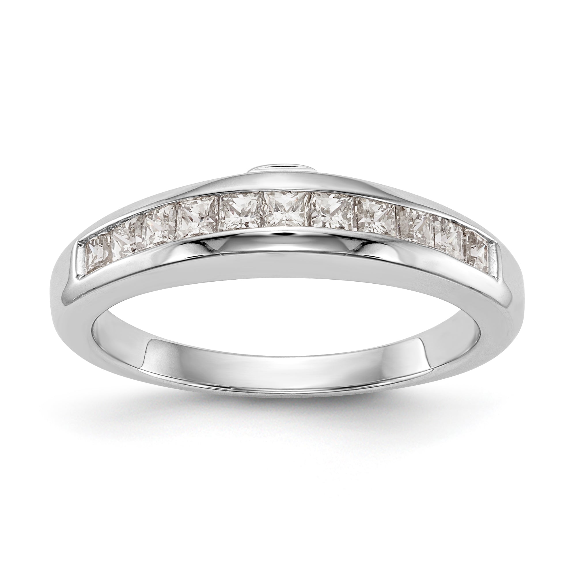 0.40ct. CZ Solid Real 14k White Gold Wedding Wedding Band Ring