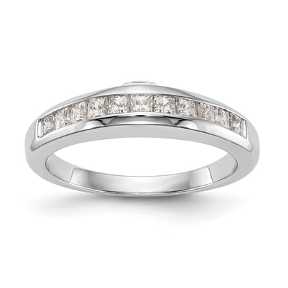 0.40ct. CZ Solid Real 14k White Gold Wedding Wedding Band Ring