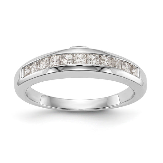 0.40ct. CZ Solid Real 14k White Gold Wedding Wedding Band Ring