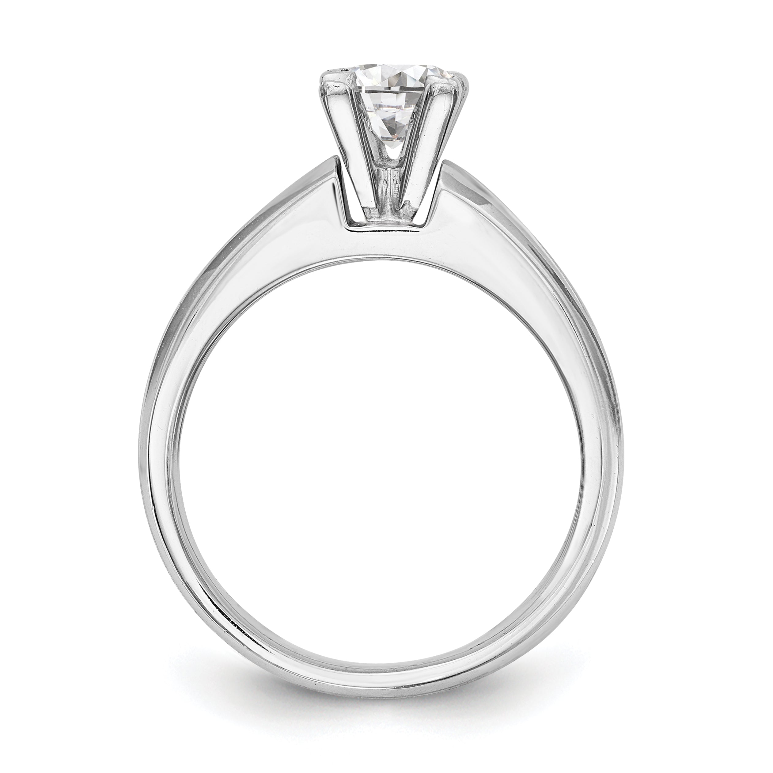 0.50ct. CZ Solid Real 14K White Gold Peg Set Princess Cut Engagement Ring