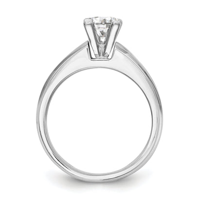 0.50ct. CZ Solid Real 14K White Gold Peg Set Princess Cut Engagement Ring