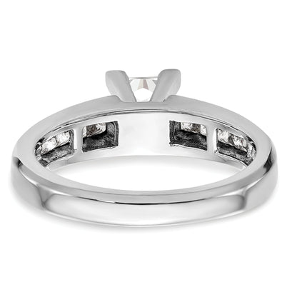 0.50ct. CZ Solid Real 14K White Gold Peg Set Princess Cut Engagement Ring