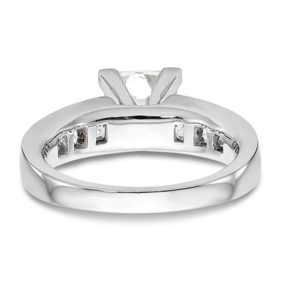 1.00ct. CZ Solid Real 14K White Gold Peg Set Engagement Ring