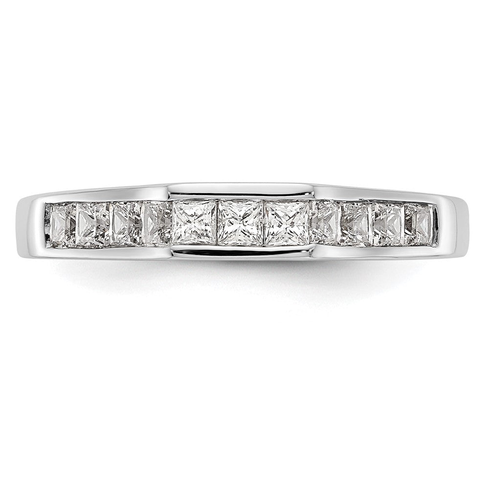 0.50ct. CZ Solid Real 14k White Gold Wedding Wedding Band Ring