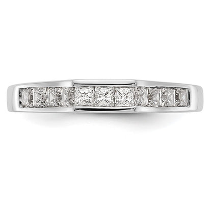 0.50ct. CZ Solid Real 14k White Gold Wedding Wedding Band Ring