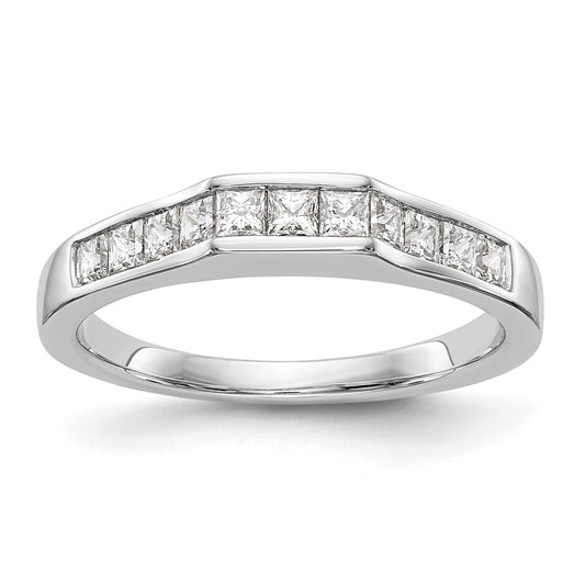 0.50ct. CZ Solid Real 14k White Gold Wedding Wedding Band Ring