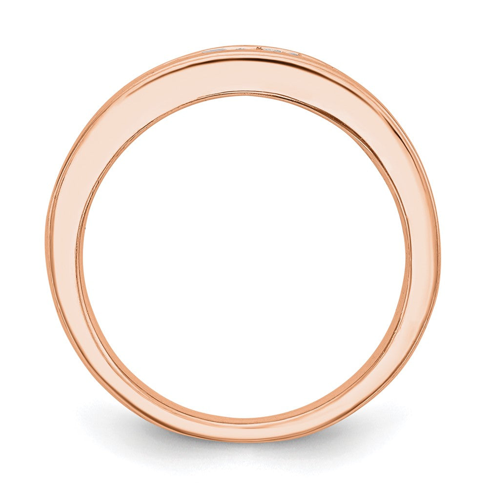 0.76ct. CZ Solid Real 14k Rose Gold Wedding Wedding Band Ring