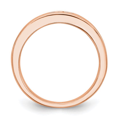 0.76ct. CZ Solid Real 14k Rose Gold Wedding Wedding Band Ring