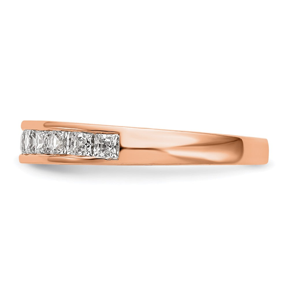 0.76ct. CZ Solid Real 14k Rose Gold Wedding Wedding Band Ring