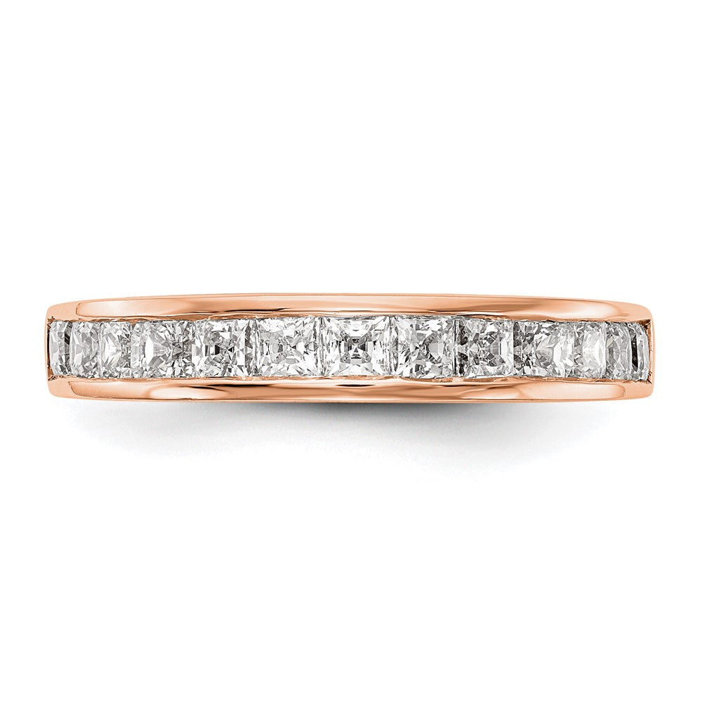 0.76ct. CZ Solid Real 14k Rose Gold Wedding Wedding Band Ring