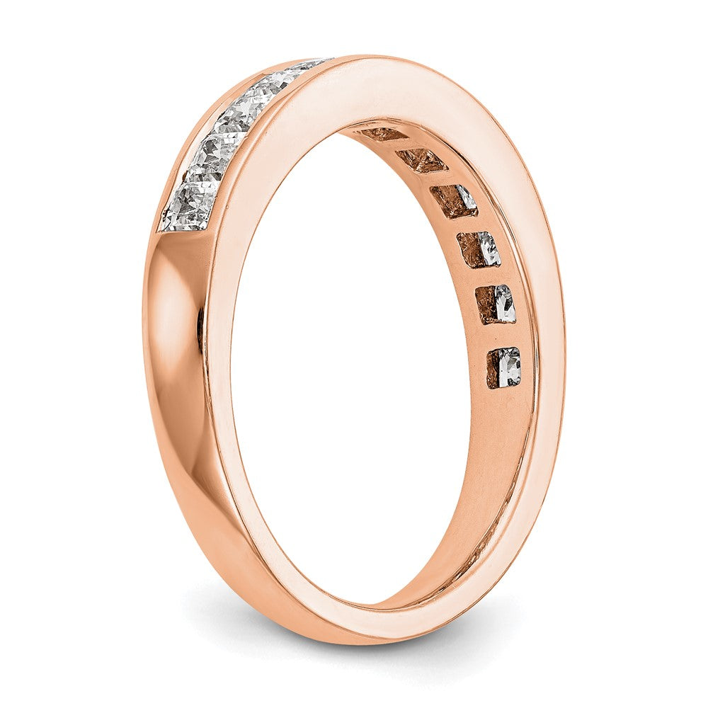 0.76ct. CZ Solid Real 14k Rose Gold Wedding Wedding Band Ring