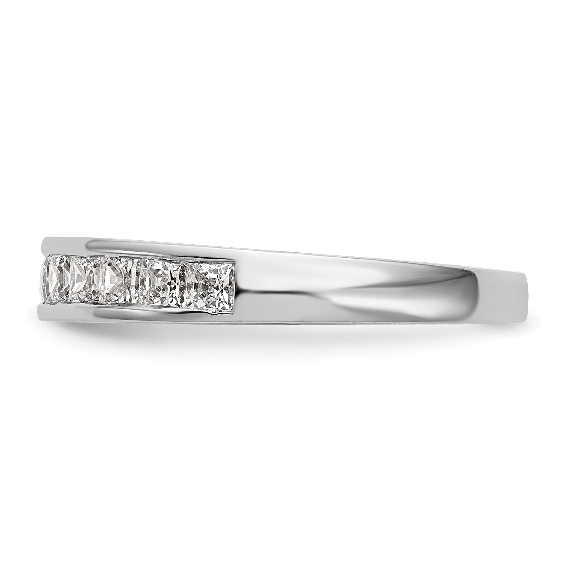 0.76ct. CZ Solid Real 14k White Gold Wedding Wedding Band Ring
