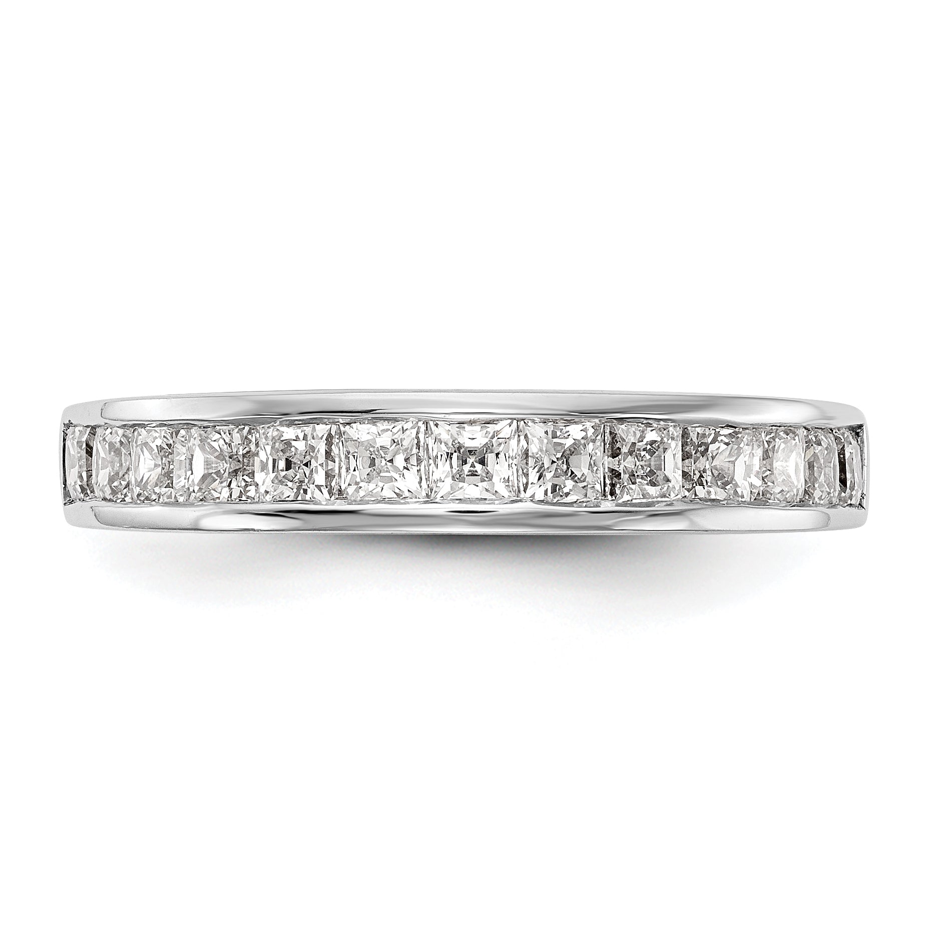 0.76ct. CZ Solid Real 14k White Gold Wedding Wedding Band Ring