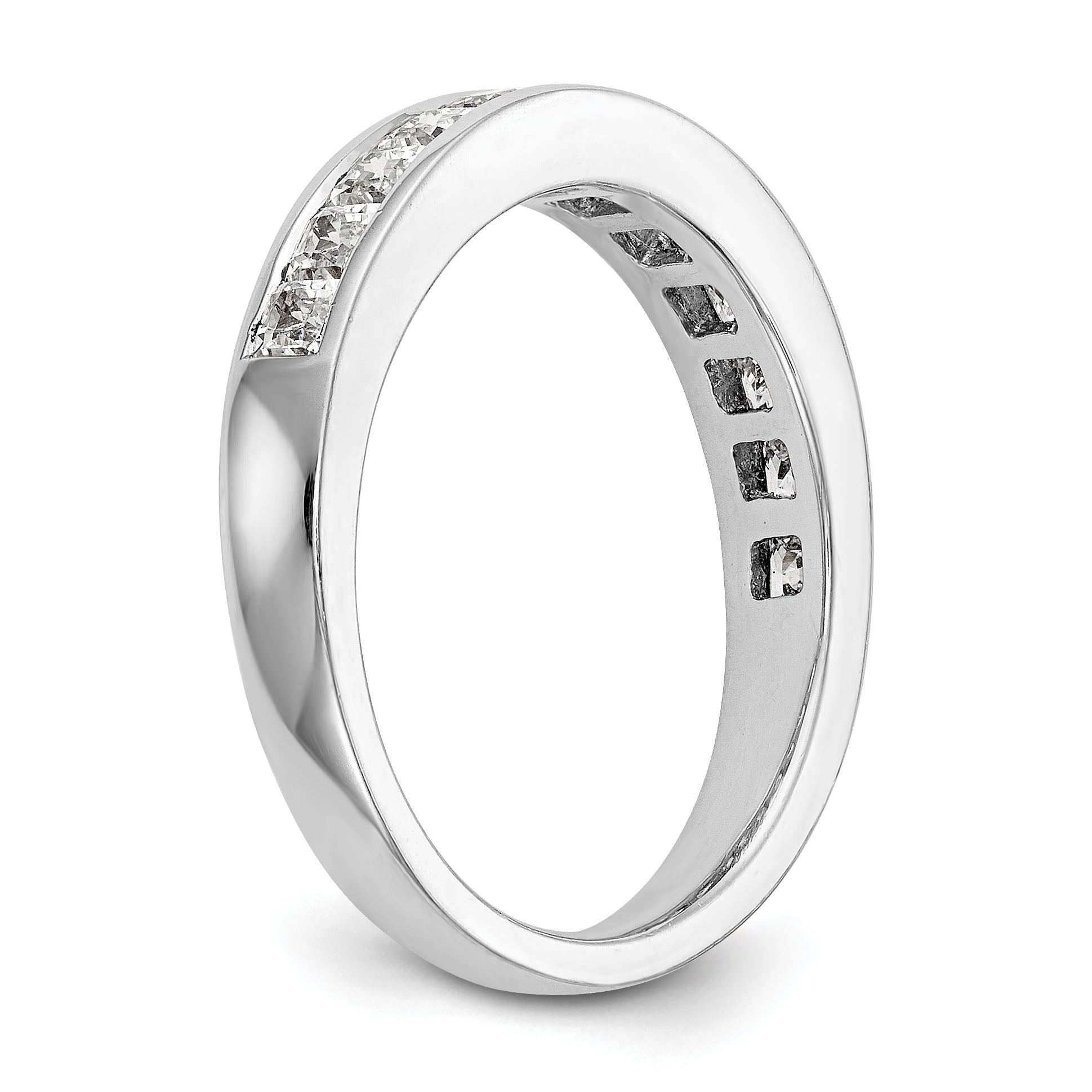 0.76ct. CZ Solid Real 14k White Gold Wedding Wedding Band Ring