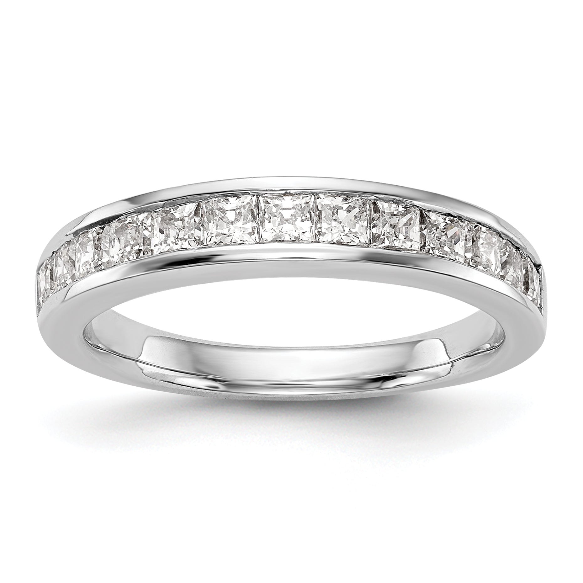 0.76ct. CZ Solid Real 14k White Gold Wedding Wedding Band Ring