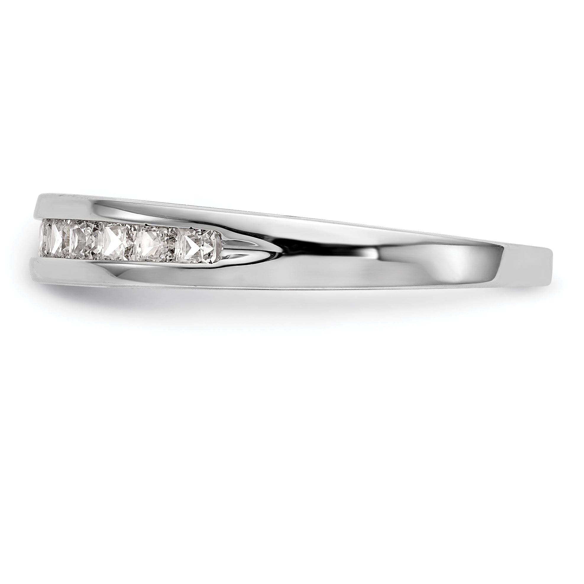 0.65ct. CZ Solid Real 14k White Gold Wedding Wedding Band Ring