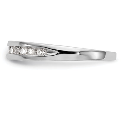 0.65ct. CZ Solid Real 14k White Gold Wedding Wedding Band Ring
