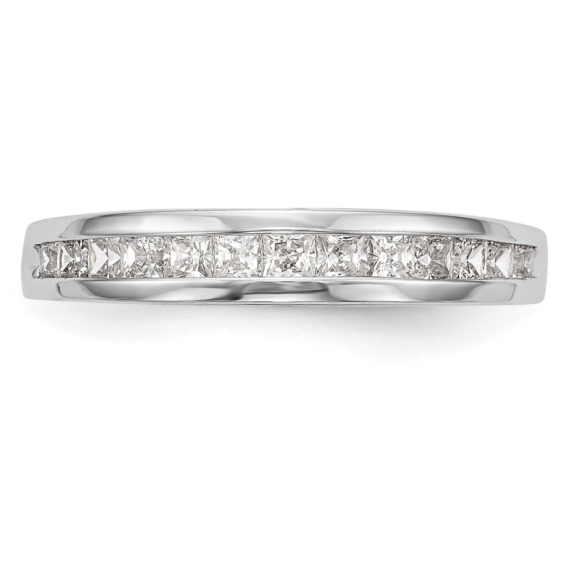 0.65ct. CZ Solid Real 14k White Gold Wedding Wedding Band Ring